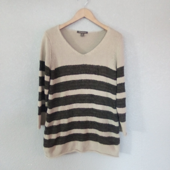 Striped V-Neck Sweater - Picture 1 of 3